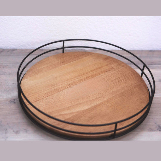 Farmhouse lazy susan rotating vanity tray countertop orgainizer