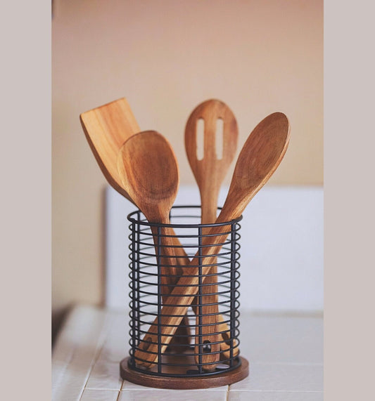 5 Piece Kitchen Utensil Holder Set Personalized Farmhouse Kitchen Counter Organizer Rustin Kitchen Organizer Bathroom Counter Organizer